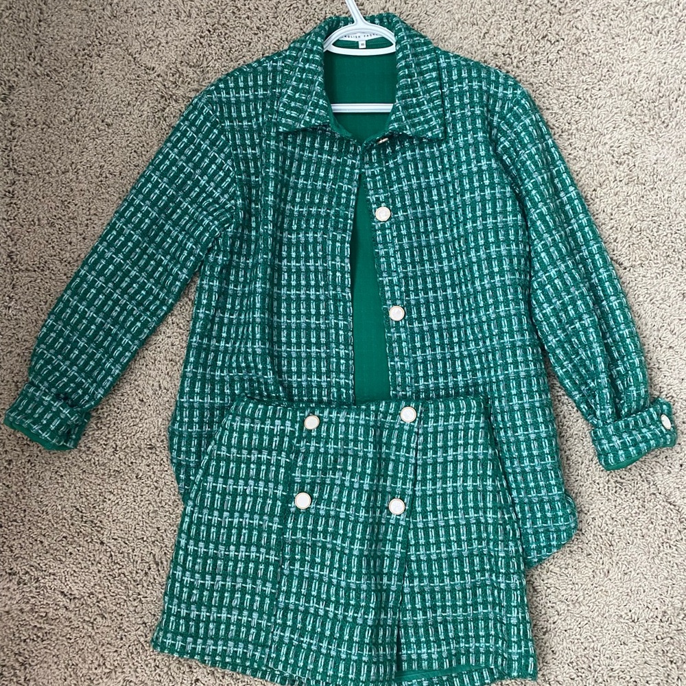 English Factory Green Plaid Set